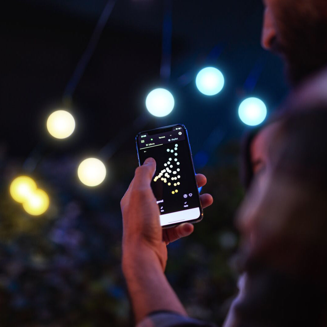 20m 40 LED Twinkly Smart App Controlled Festoon Lights Amber & White