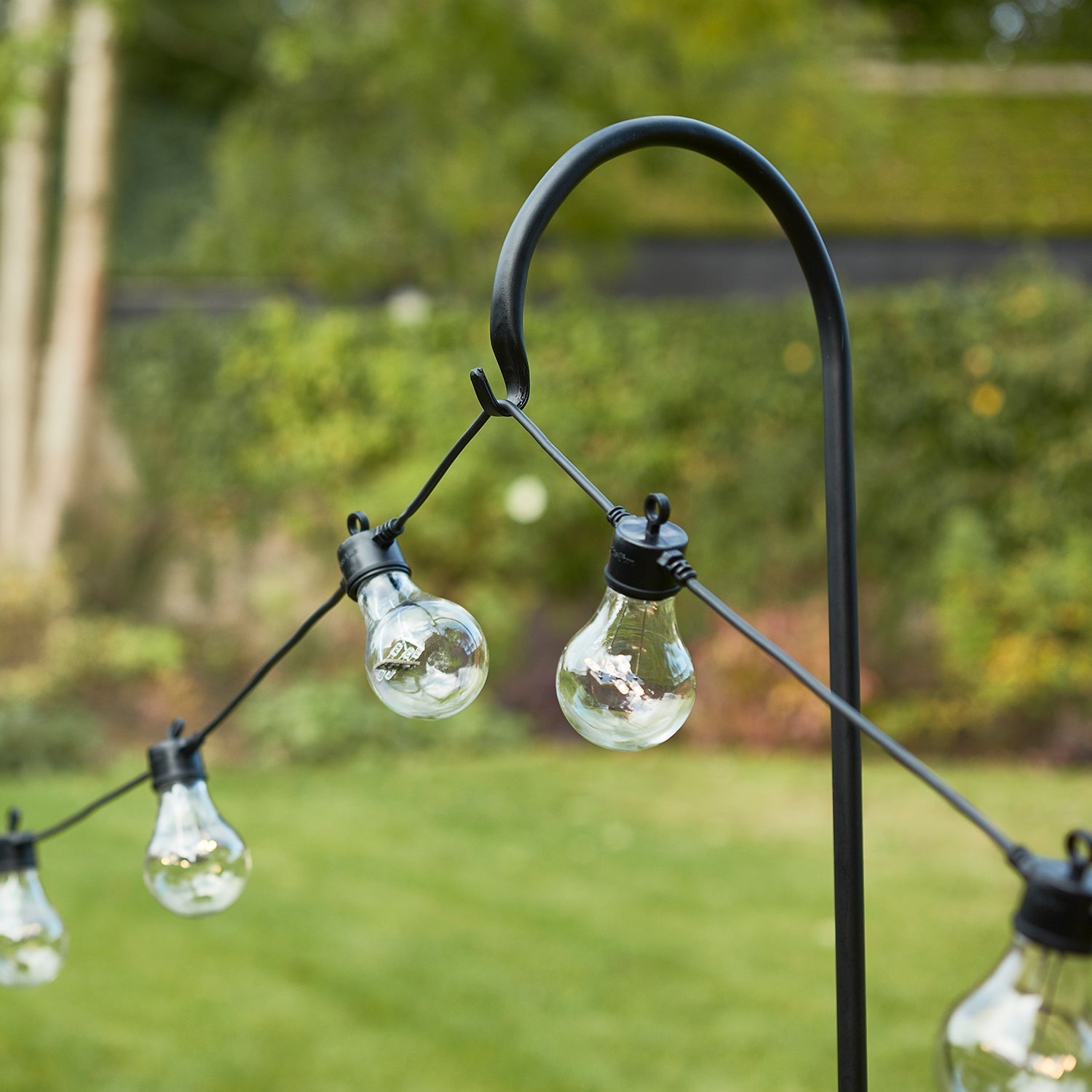 1.6m Black Shepherd's Hook Festoon Pole