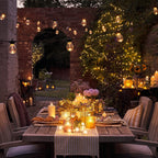 Core Connect 35m 70 Warm White Connectable Festoon Lights Black Cable