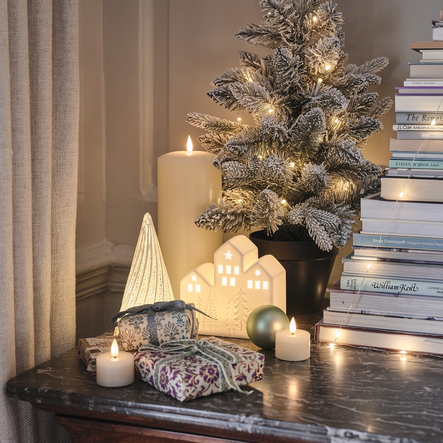 Ceramic House LED Christmas Decoration