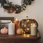 Set of 2 Rattan Light Up Pumpkins