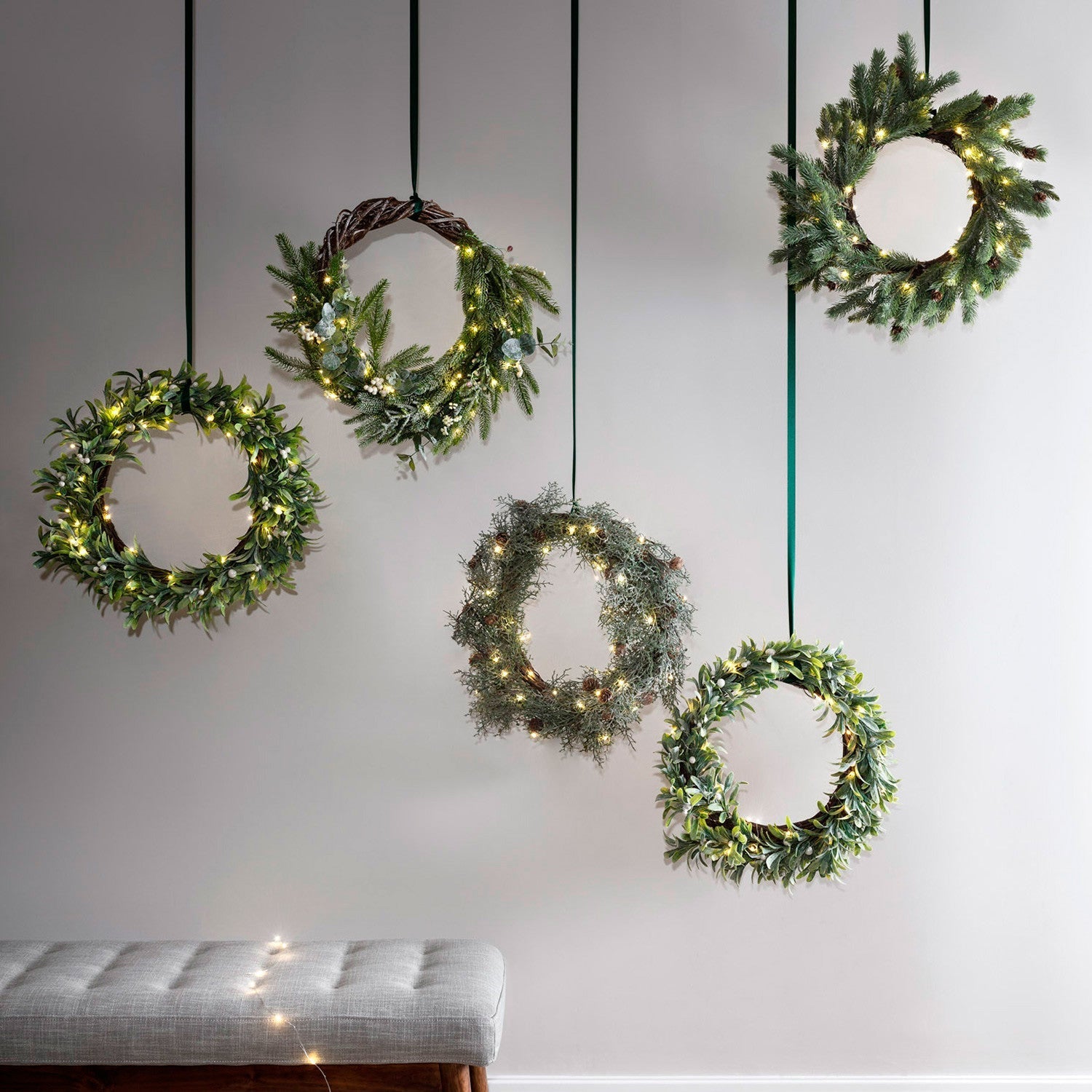 50 Warm White LED Green Micro Fairy Lights