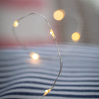 50 Warm White LED Micro Battery Outdoor Fairy Lights