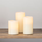 3 Wax Battery Operated LED Pillar Candles