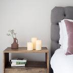 3 Wax Battery Operated LED Pillar Candles