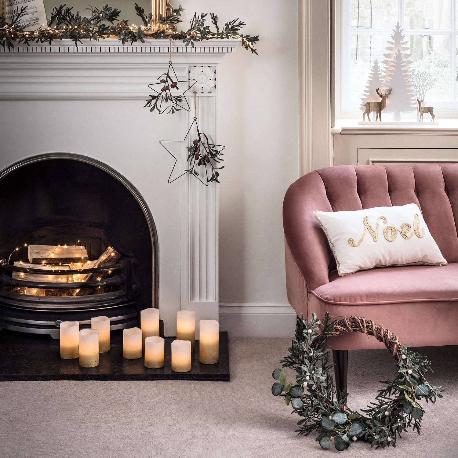 3 Metallic Gold Ombre Wax LED Pillar Candles