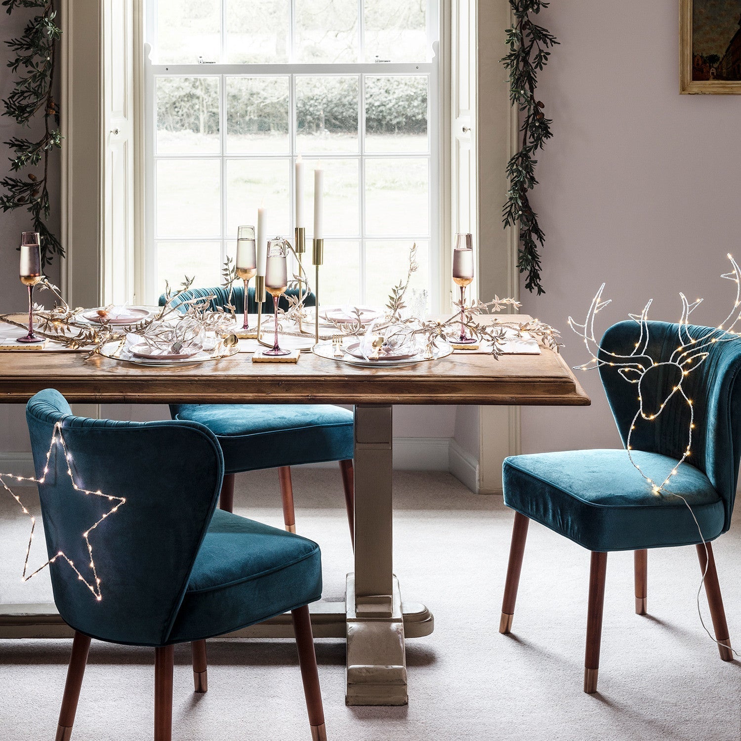 2 Ivory LED Taper Candles