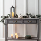Grey LED Pillar Candle Trio