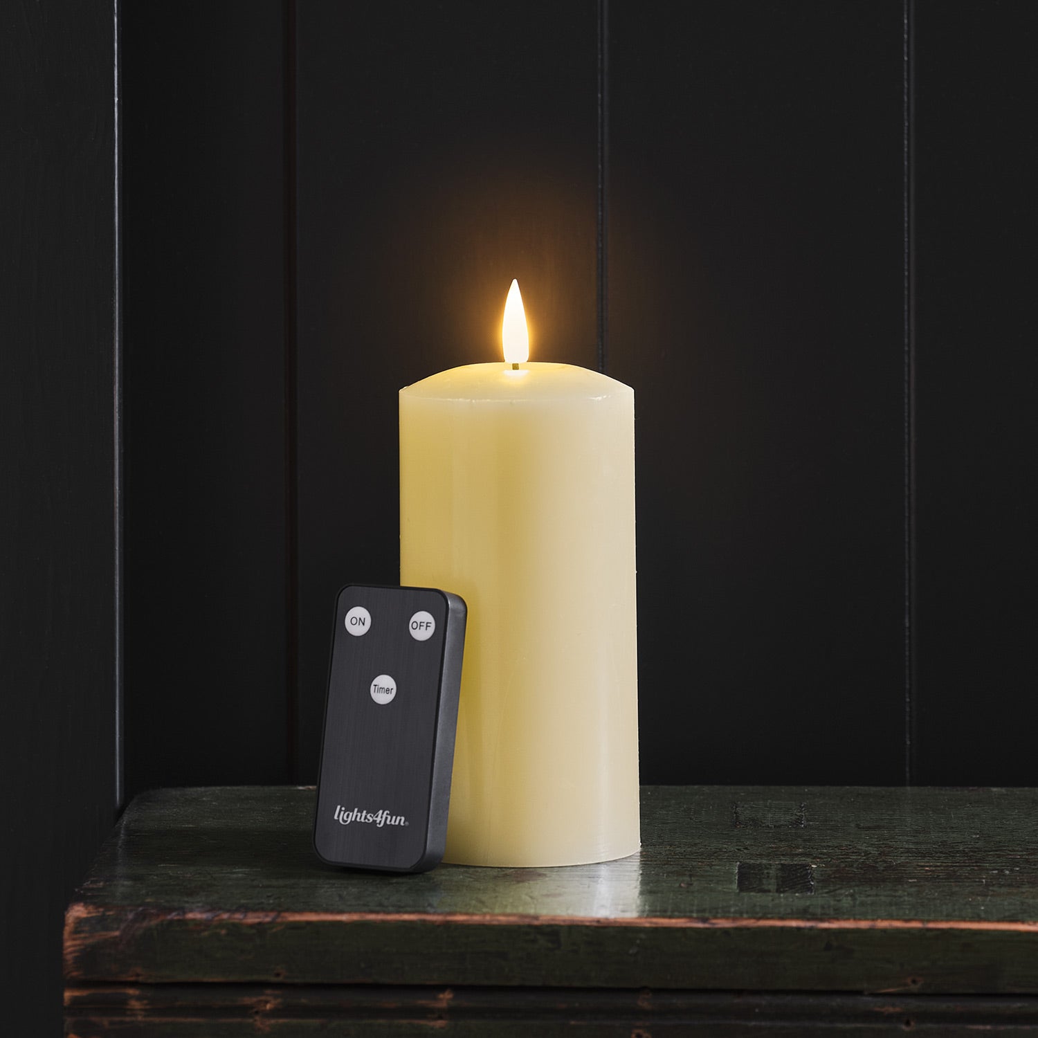 15cm TruGlow® Ivory LED Pillar Candle with Remote Control
