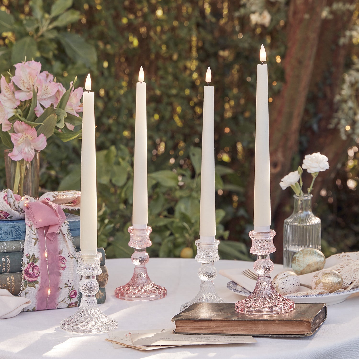 8 TruGlow® Ivory LED Taper Candles with Remote Control