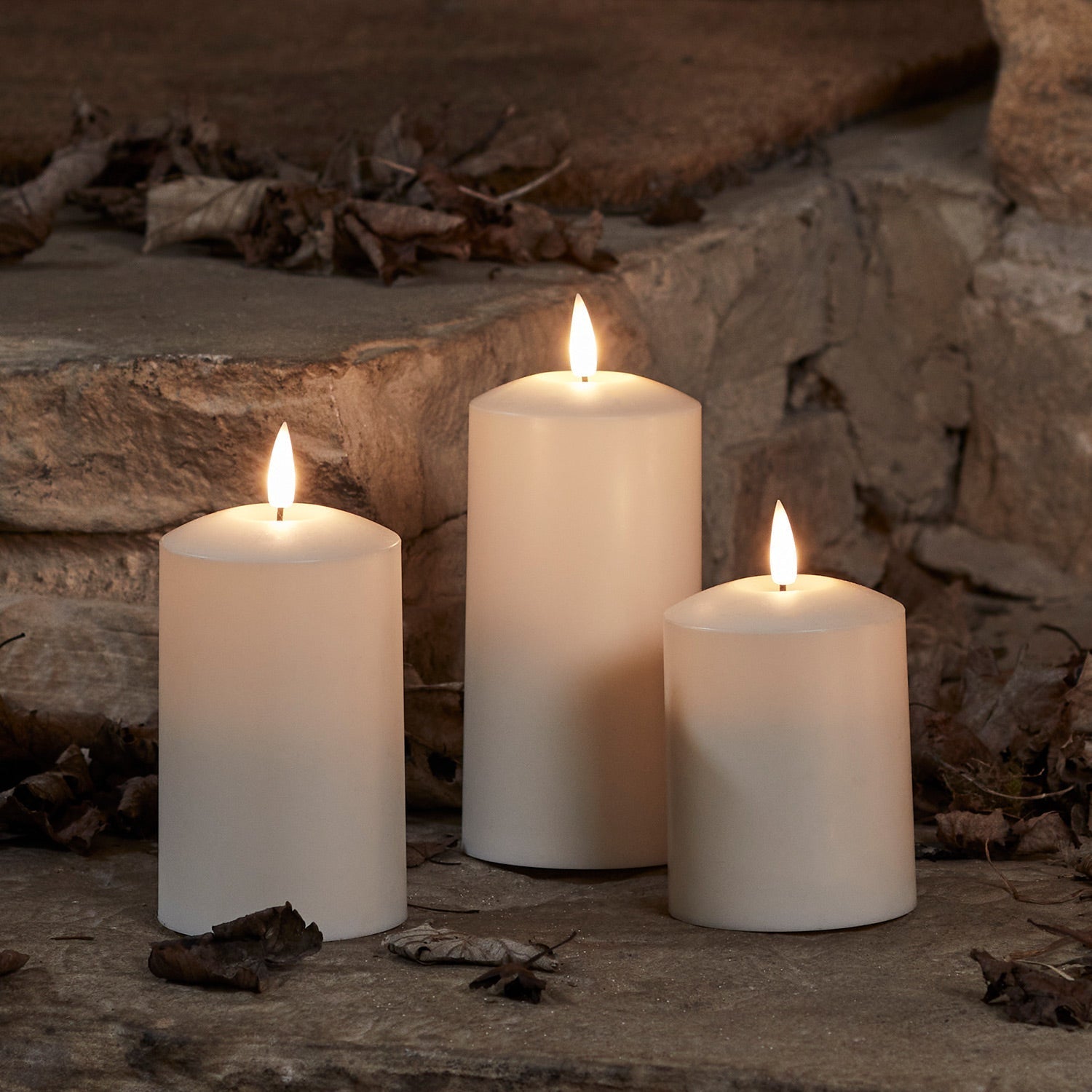 TruGlow® Waterproof Outdoor Candle Trio