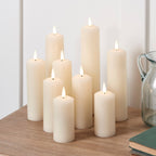 9  TruGlow® Ivory LED Slim Pillar Candles With Remote Control