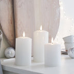 TruGlow® White LED Pillar Candle Trio with Remote Control