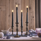 4 TruGlow® Black Dripping Wax LED Taper Candles With Remote Control