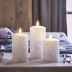 3 Moon & Star Design TruGlow® Pillar LED Candles