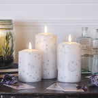 3 Moon & Star Design TruGlow® Pillar LED Candles