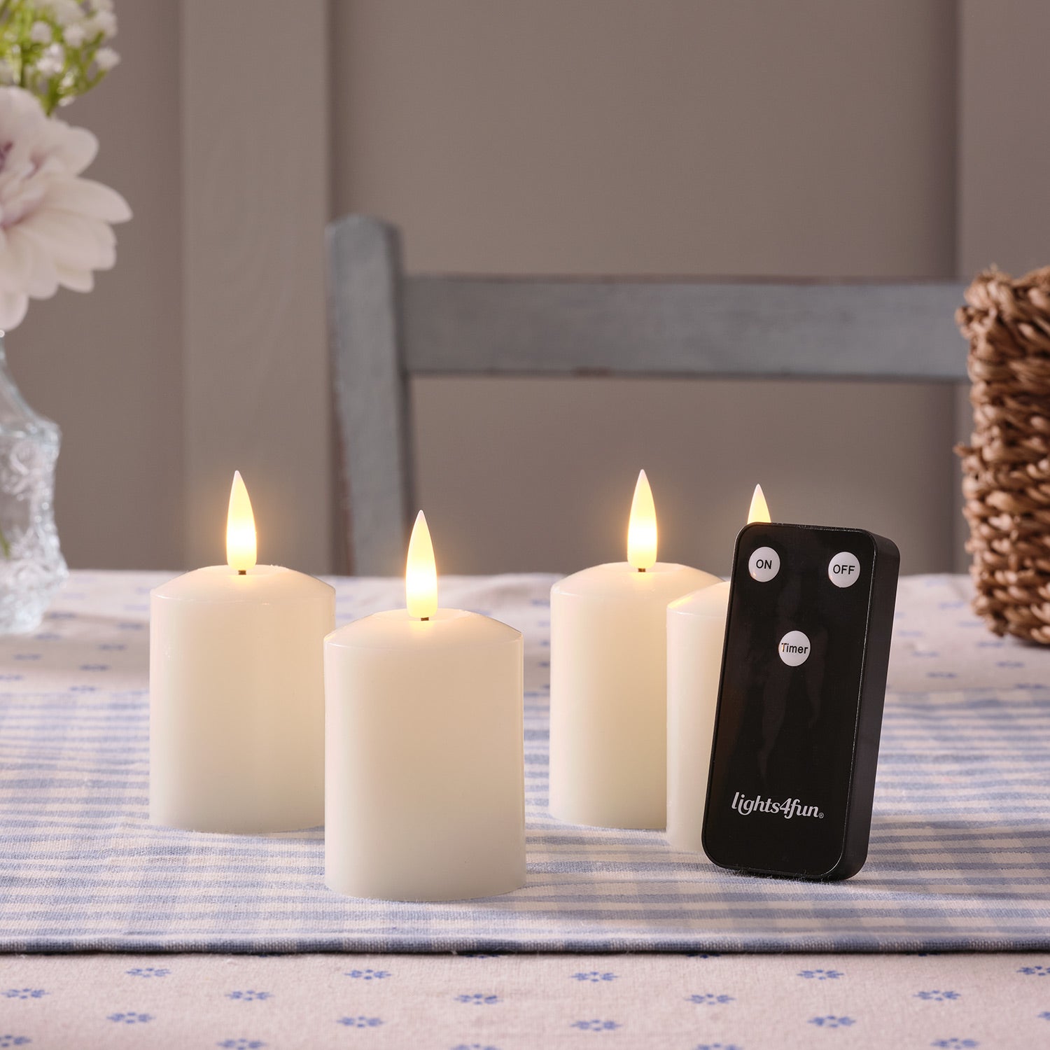 4 Rechargeable TruGlow® Votive Candles