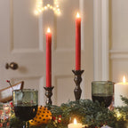 2 Red LED Taper Candles