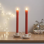 2 Red LED Taper Candles