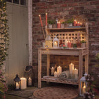 4 TruGlow® Terracotta Coloured Solar Tiki Torches