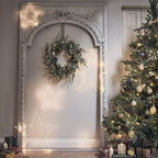 45cm Pre Lit Eucalyptus, Pine & Gold Berry Christmas Wreath