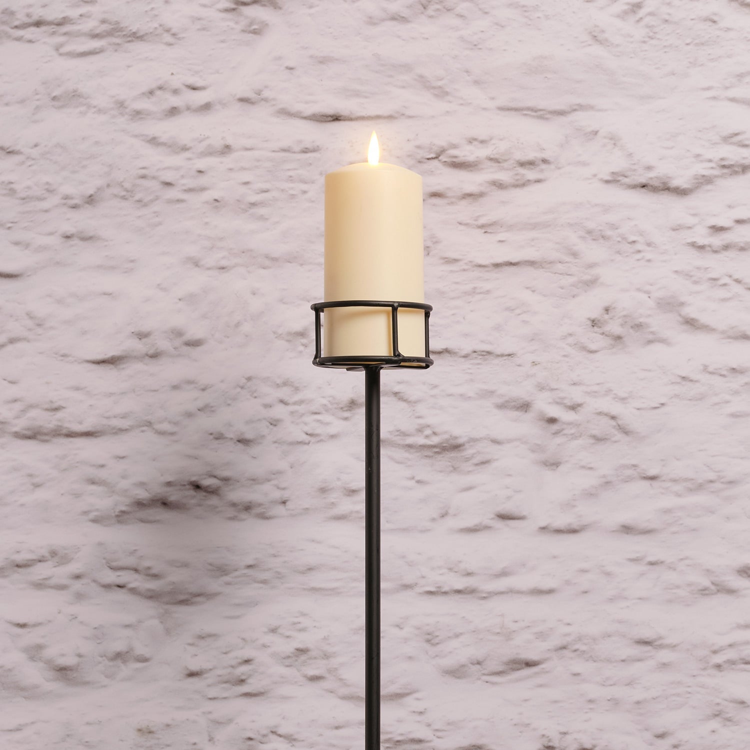 Adjustable Outdoor Candle Stake with TruGlow® Pillar Candle