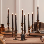 8 TruGlow® Black Dripping Wax LED Taper Candles With Remote Control