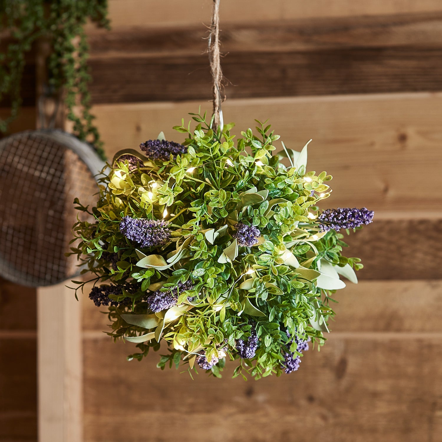 30cm Lavender Topiary Ball Micro Light Bundle