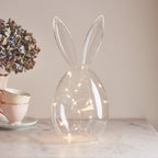 Glass Bunny Dome with Micro Fairy Lights
