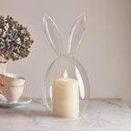 Glass Bunny Dome with TruGlow® Candle