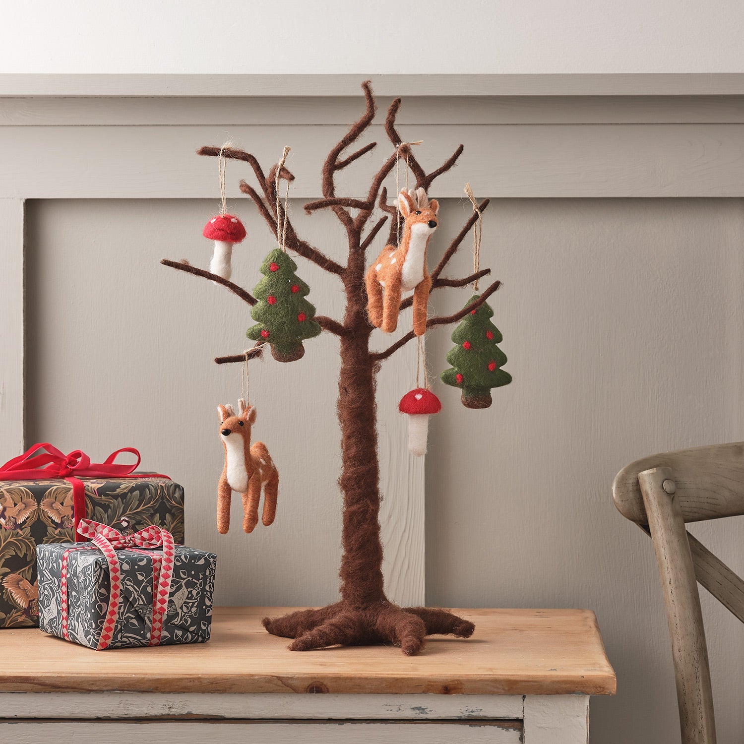 Felt Twig Tree & Winter Woodland Felt Hanging Decorations Bundle