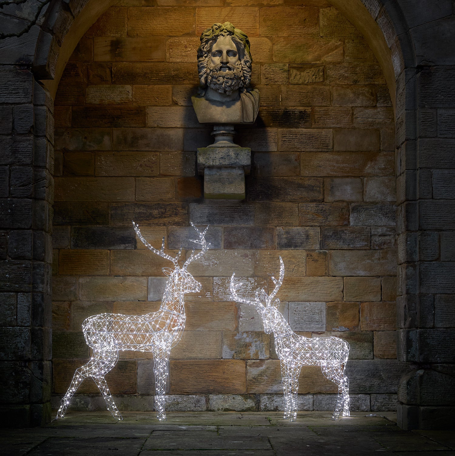 1.5m Duchy Stag LED Light Up Reindeer Duo