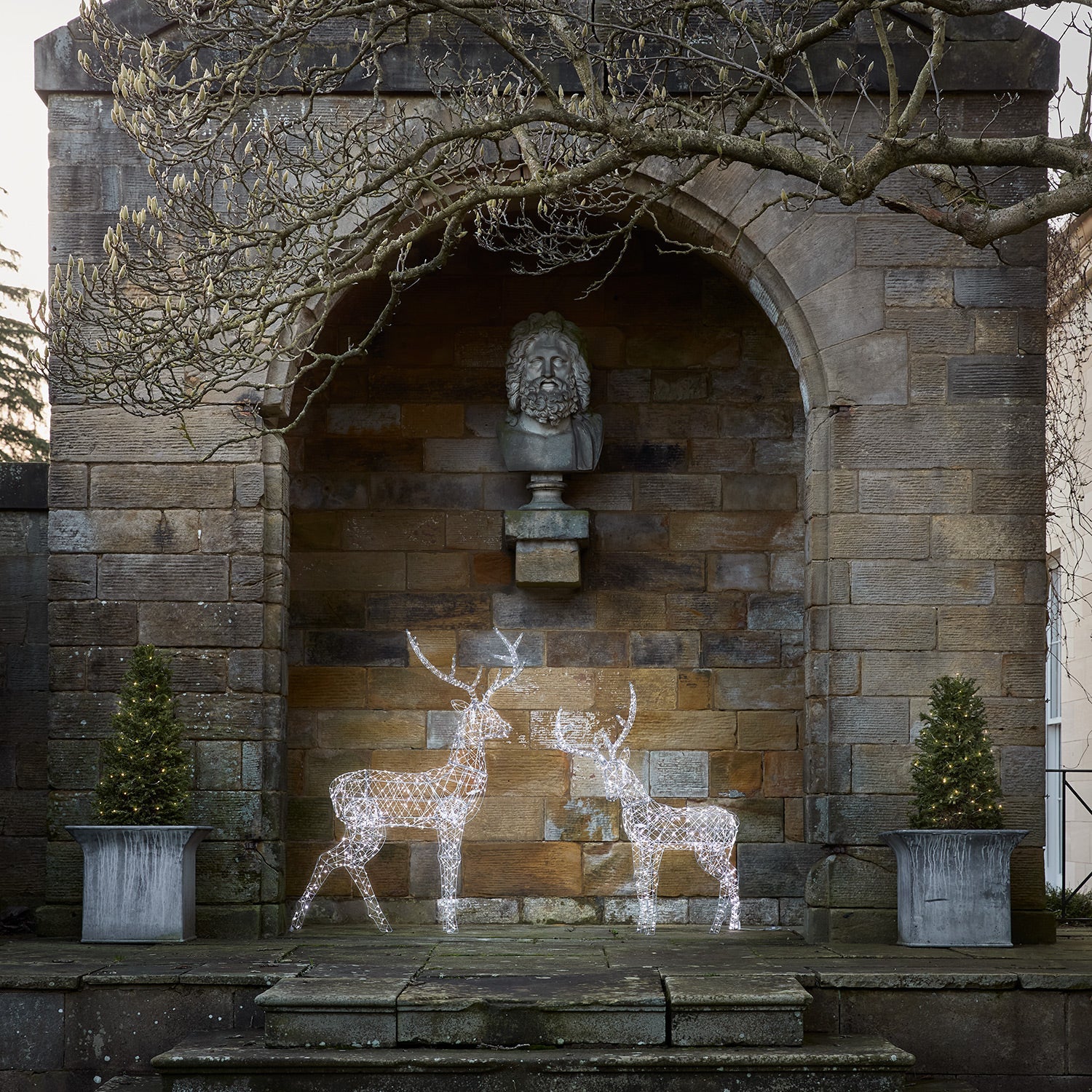 1.5m Duchy Stag LED Light Up Reindeer Duo
