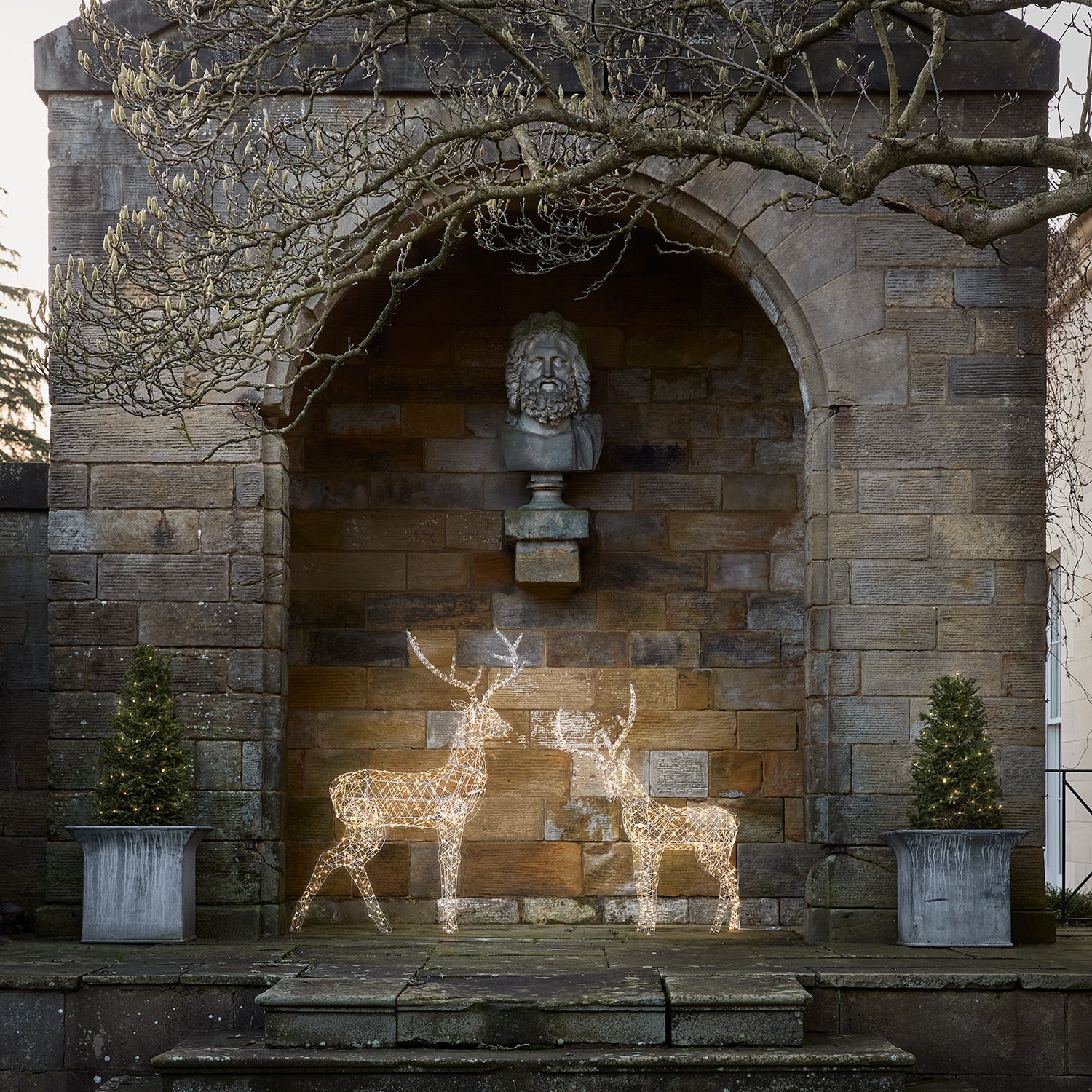 1.5m Duchy Stag LED Light Up Reindeer Duo