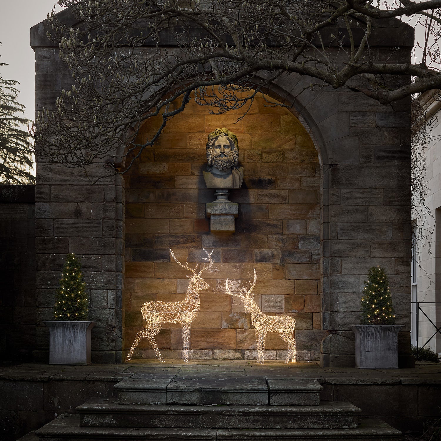 1.5m Duchy Stag LED Light Up Reindeer Duo