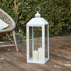 Perth White Garden Lantern Trio with TruGlow® Candles