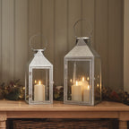 Hayle Large Metal Outdoor Lantern with TruGlow® Candle Trio
