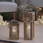 Salcombe Wooden Lantern Duo with TruGlow® Candles