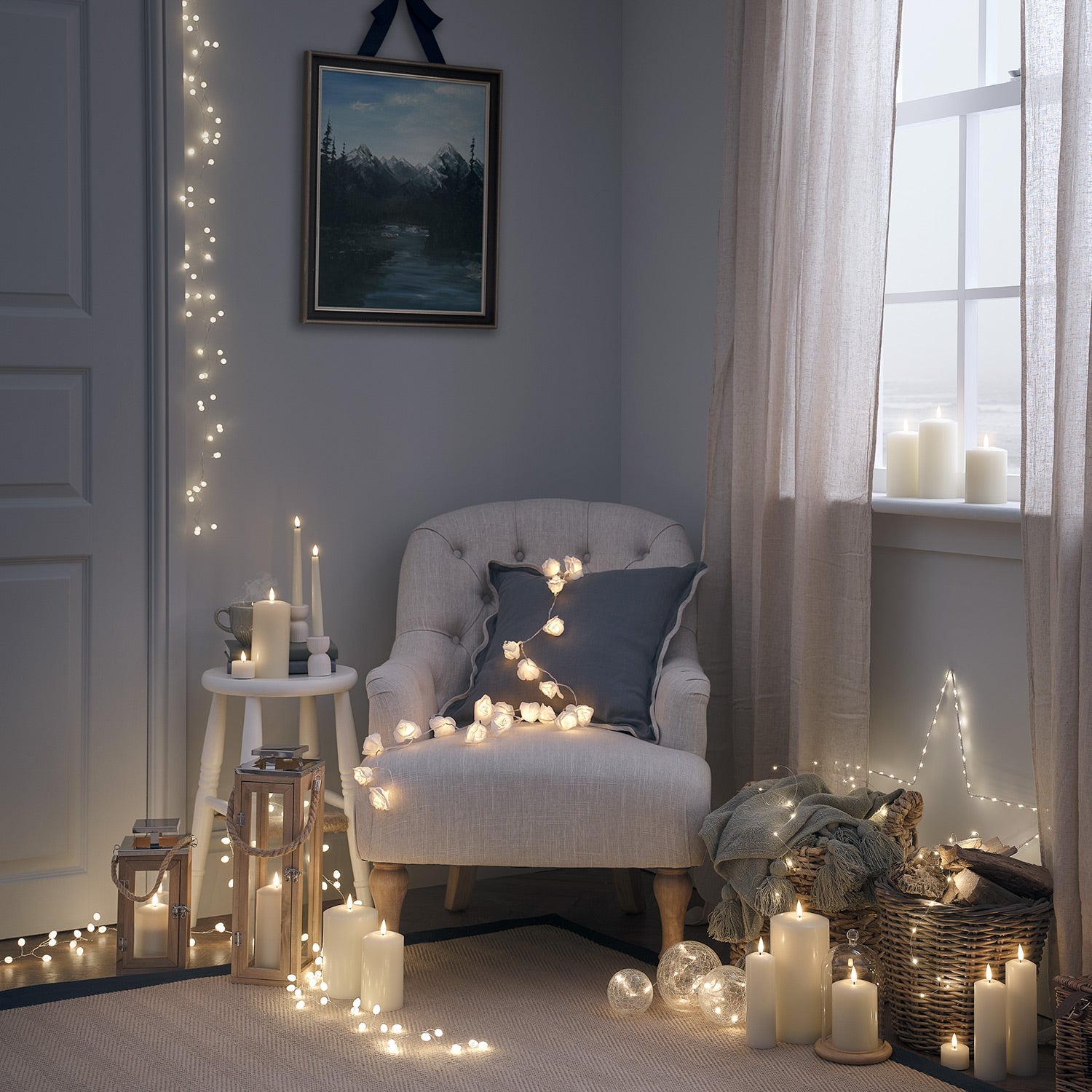 Salcombe Wooden Lantern Duo with TruGlow® Candles