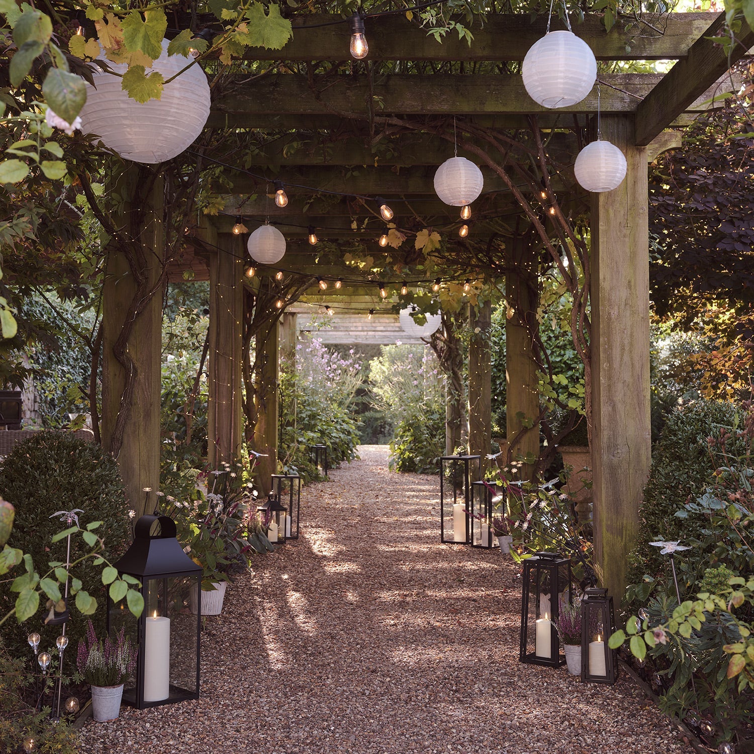 Bowen Black Garden Lantern Duo with TruGlow® Candles