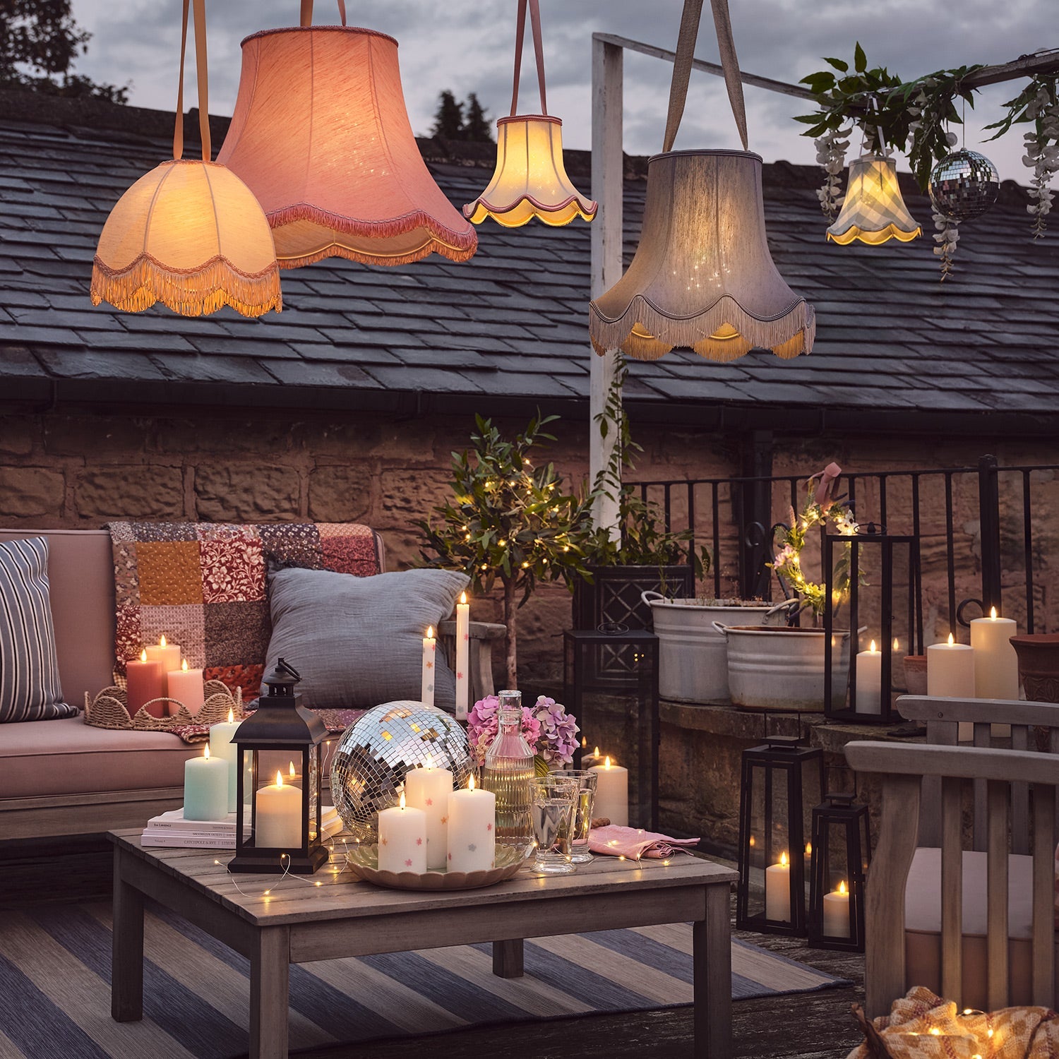 Bowen Black Garden Lantern Duo with TruGlow® Candles