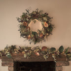 Pre Lit Autumn & Christmas Wreath & Garland