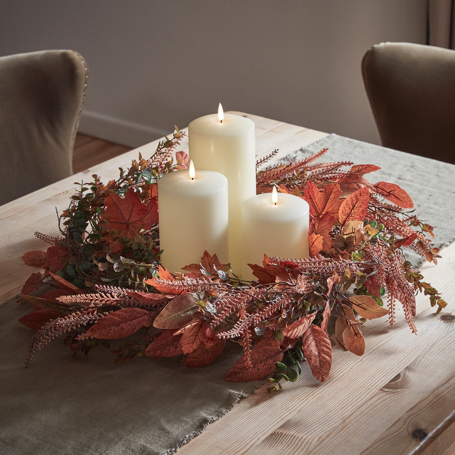 Maple Autumn Wreath & TruGlow® Candle Bundle