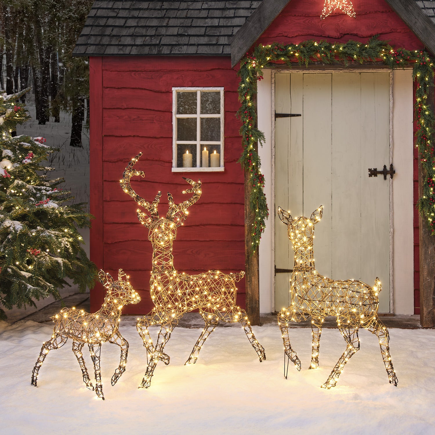 Dual LED Studley Light Up Reindeer Family