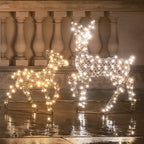 Dual LED Studley Doe & Fawn Light Up Reindeer Duo