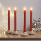 4 Red LED Taper Candles