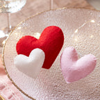 Set of 3 Felt Heart Decorations