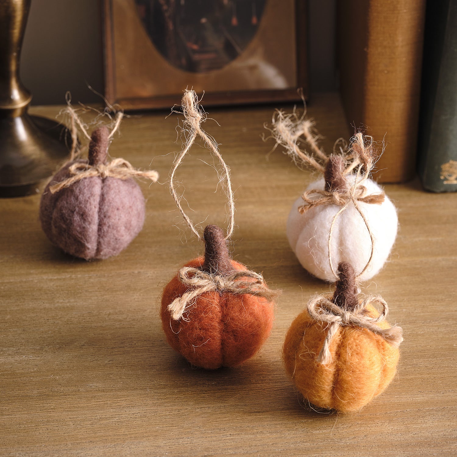 Felt Twig Tree & Felt Pumpkin Hanging Decorations Bundle