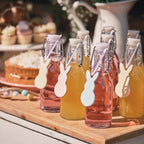 6 Pastel Ceramic Bunny Hanging Decorations