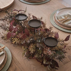 70cm Autumn Winter Trio Candle Holder with TruGlow® Pillar Candles